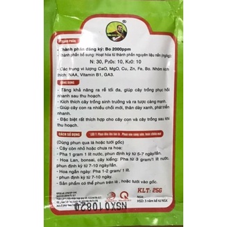 Phân bón vi lượng NPK 30-10-10 + TE -  Siêu Dưỡng - Nảy Chồi - Xanh Lá -  Gói 25g