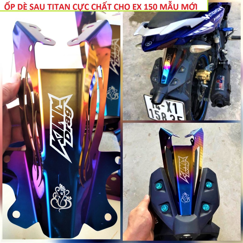 Ốp dè chắn bùn sau titan Ex 155 -150 mẫu mới loại dày siêu đẹp chống rung lắc hàng xịn lắp chuẩn như zin
