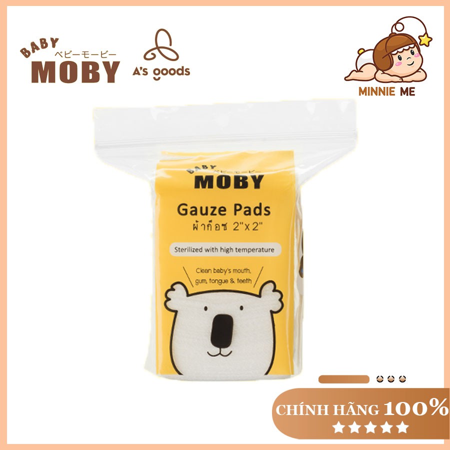 [Hoàn xu 10% tối đa 15K] Gạc rơ lưỡi chính hãng Moby Baby Thái Lan (50 miếng/ túi)