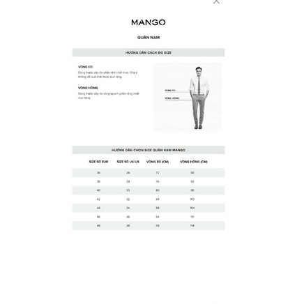 Quần Jean nam chính hãng thương hiệu MANGO