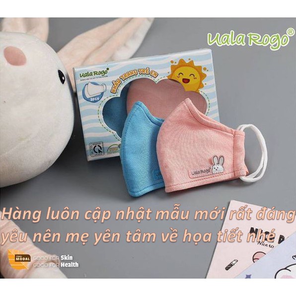 [UALA ROGO] Set 2 Khẩu Trang Vải Cho Bé Từ 1 - 5 tuổi UALA ROGO 9990