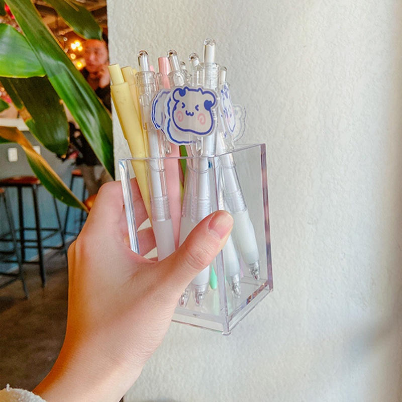 Hộp Đựng Cọ Trang Điểm Bằng Acrylic Trong Suốt Đơn Giản Tiện Dụng Cho Học Sinh