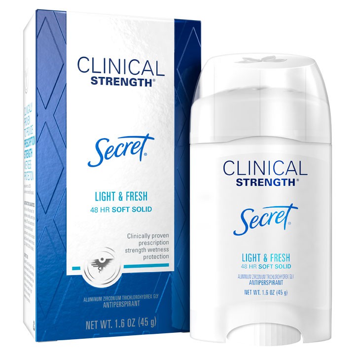 Sáp khử mùi Secret Clinical Strength Soft Solid - Light &amp; Fresh, 45g