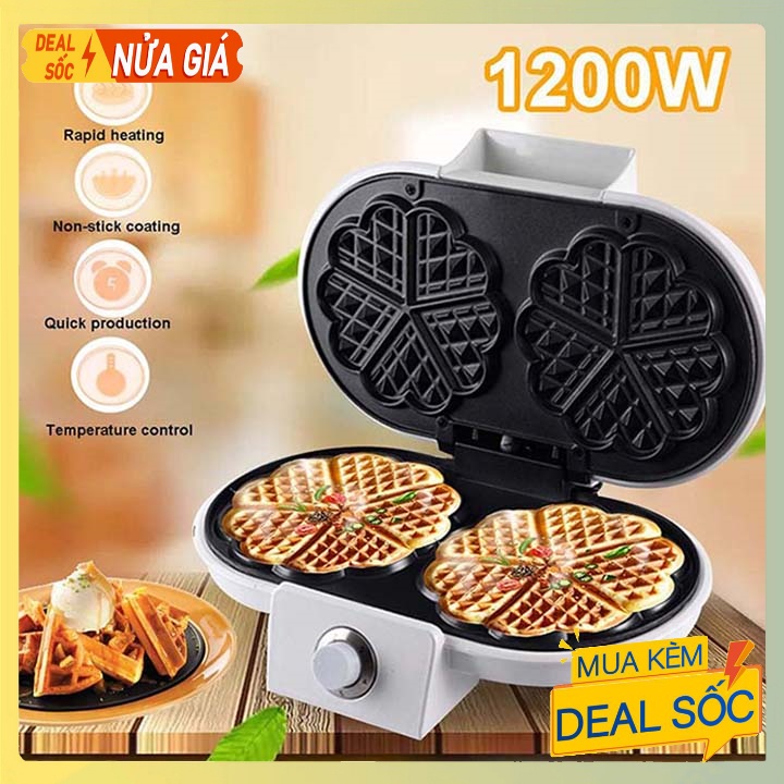 Máy Làm Bánh Waffle Đôi, Bánh Tổ Ong SOKANY [ BH - 12 Tháng]