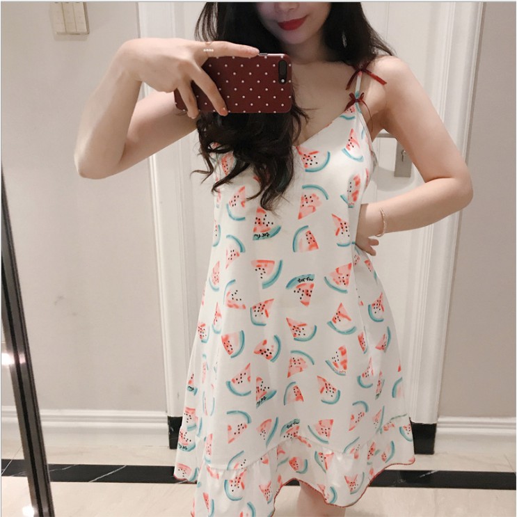 Đầm Ngủ 2 Dây Kèm Bra Lót Mút Dễ Thương (7 mẫu) - DN002 | BigBuy360 - bigbuy360.vn