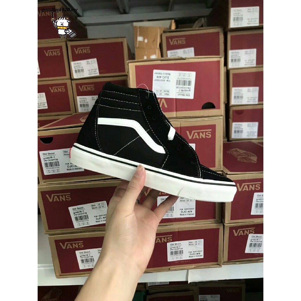 Giày Thể Thao Vans OS GD Cổ Cao Màu Trắng Đen Cho Nam Nữ