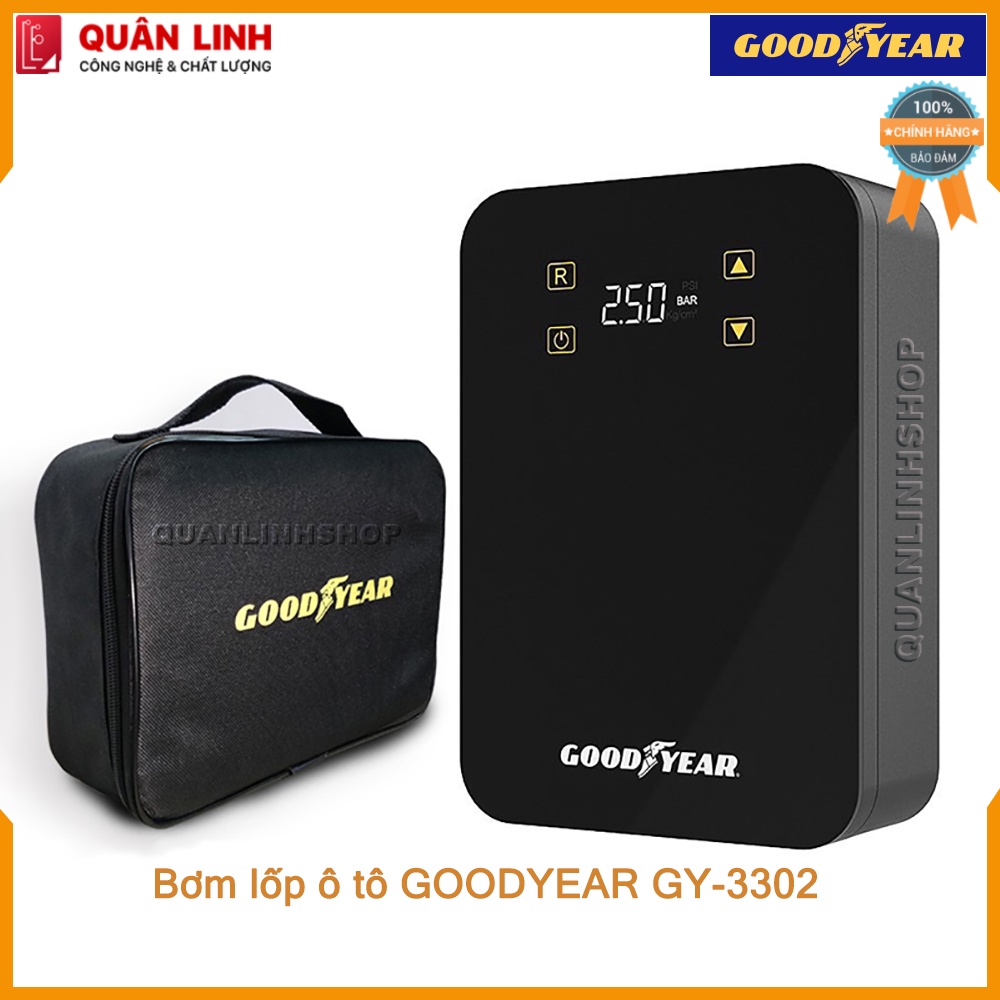 Bơm Lốp Ô Tô điện tử tự ngắt GoodYear GY-3302 hàng chính hãng