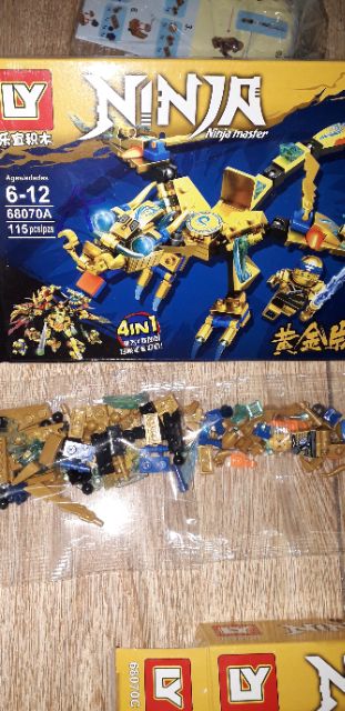 Lắp ráp 1 hộp LegoNinja Rồng Vàng 68070 có trên 90 chi tiết bằng nhựa ABS