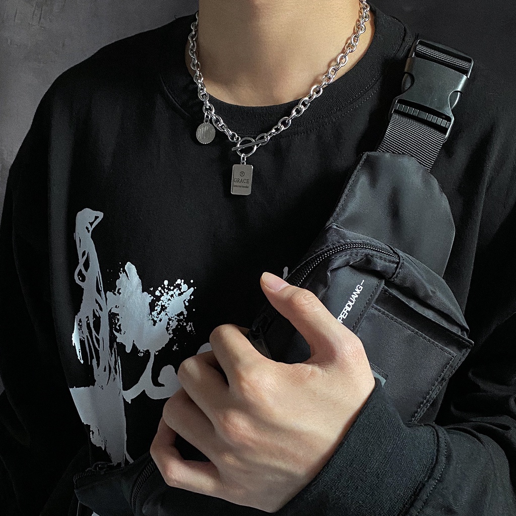 Dây Chuyền Vòng Cổ Titan Nam Nữ Cấp Không Gỉ Mặt Khắc Chữ GRAGE Cho Nam &amp; Nữ - Maxshopdoc