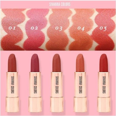 Son Lì SIVANNA COLORS Diamond Velvet Matte Lipstick Vỏ Nhũ Kim Tuyến Sang Trọng