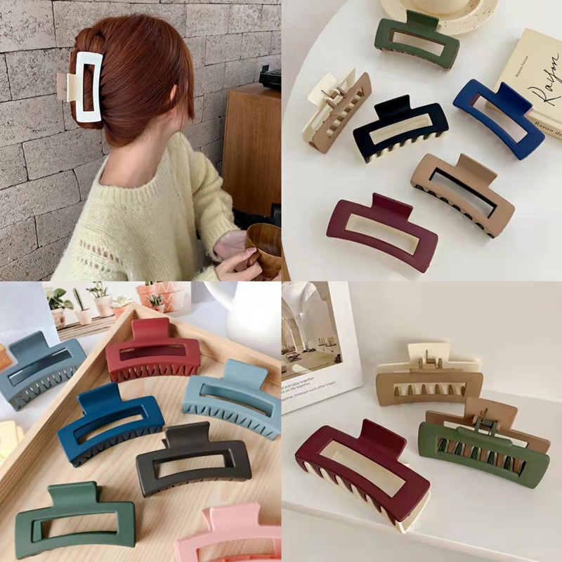 Kẹp Tóc Hình Vuông Cỡ Lớn Thiết Kế Đơn Giản Phong Cách Hàn