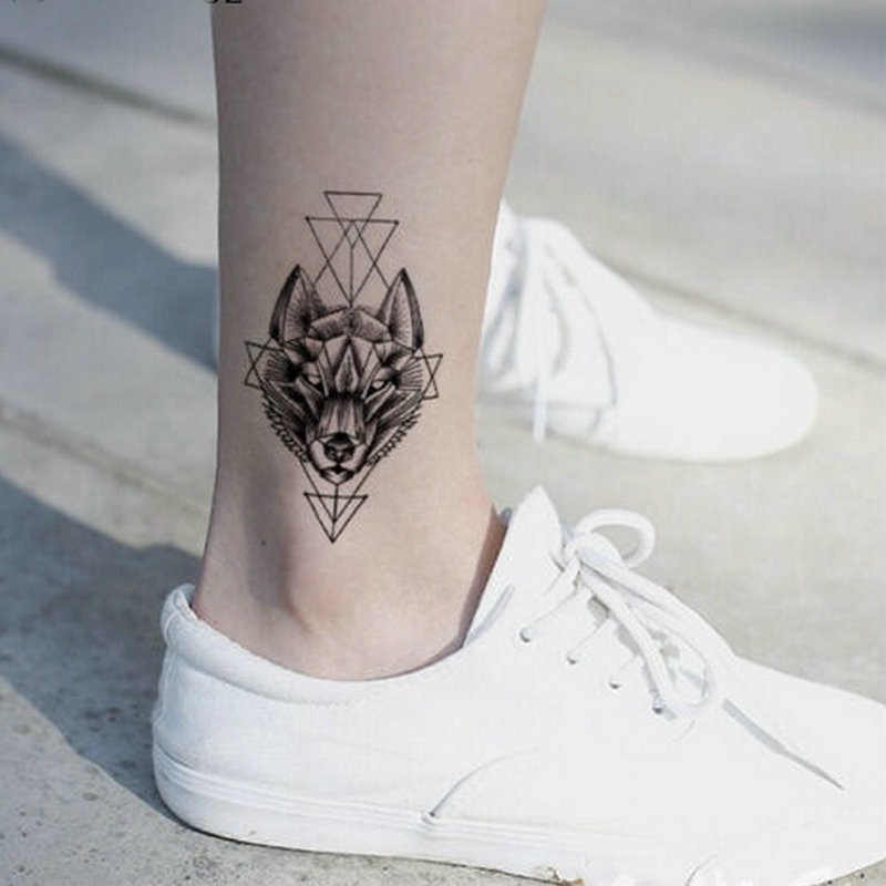 Hình xăm dán tạm thời chú sói cho cánh tay ngực vai cơ thể dành cho phụ nữ và đàn ông