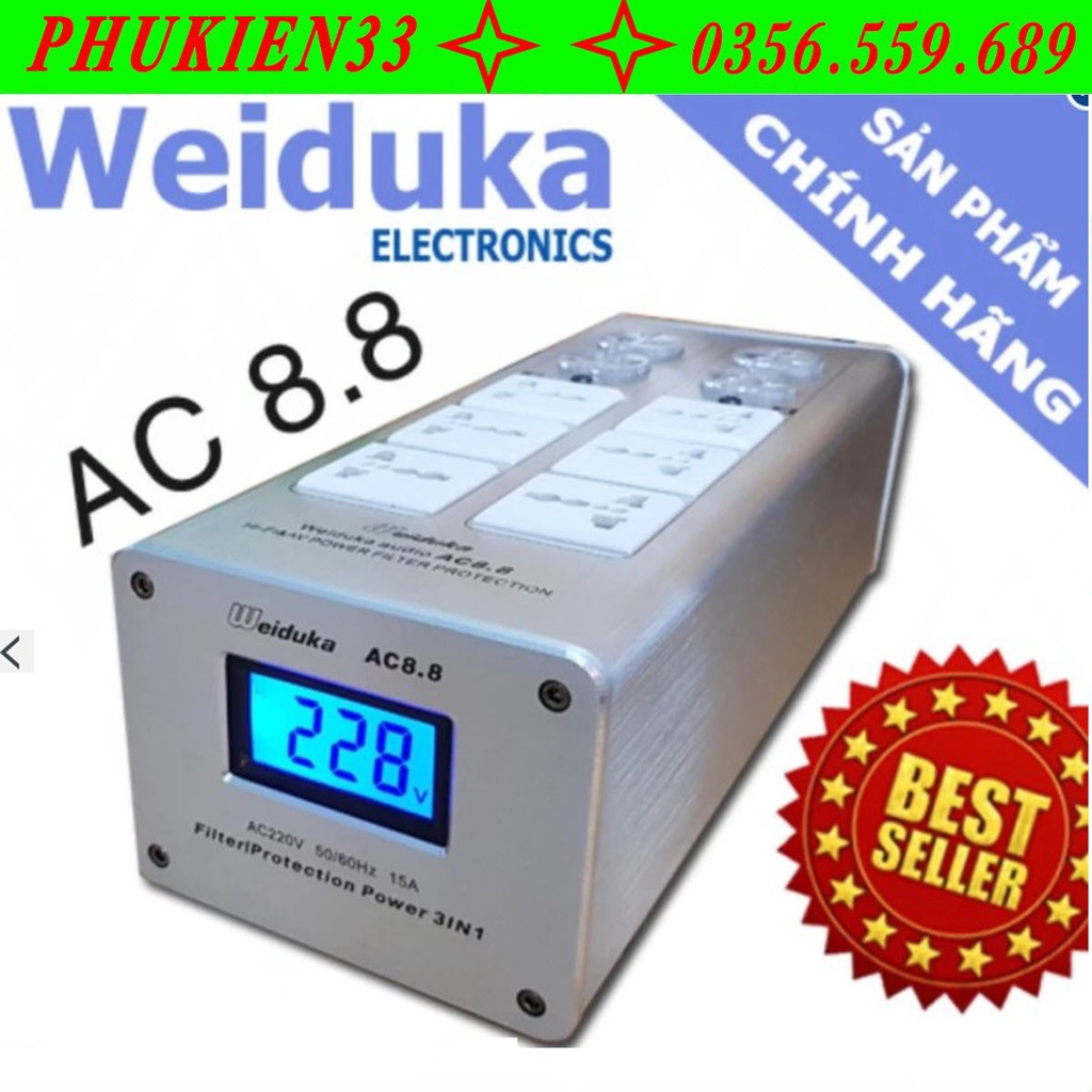 [Mã ELHACE giảm 4% đơn 300K] BỘ LỌC NGUỒN ĐIỆN SẠCH AUDIO WEIDUKA AC 8.8