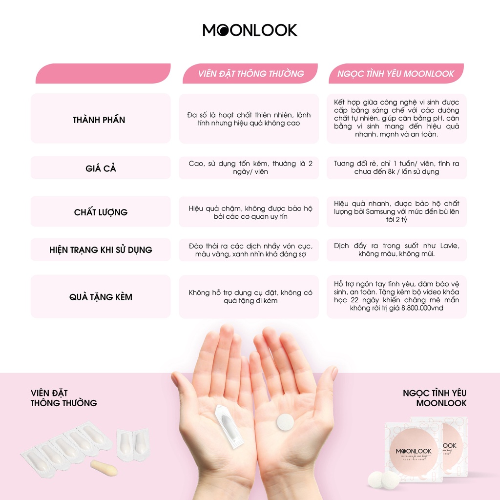 Bọt tuyết quyến rũ làm sạch vùng kín Moonlook 150ml
