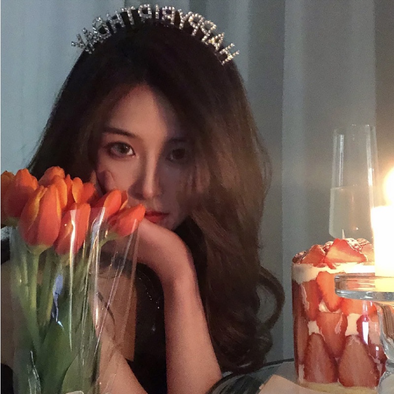 Băng Đô Chữ Happy Birthday Đính Đá Lấp Lánh