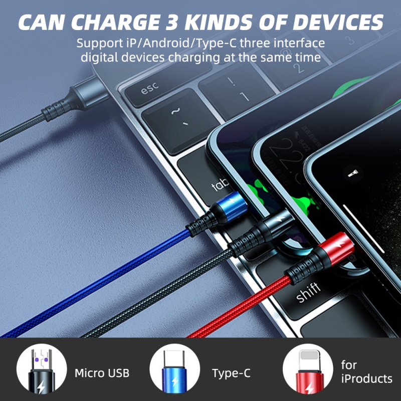 Cáp Sạc Ankndo 3in1 Nhanh USB Type C Bằng Silicon Cho Samsung Andriod phone