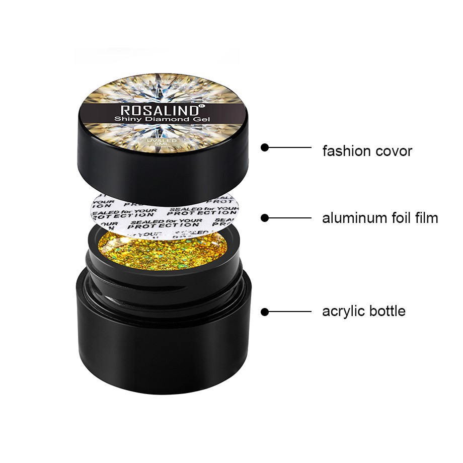 Hộp sơn ROSALIND ánh kim dùng trang trí móng tay nhiều màu sắc để lựa chọn