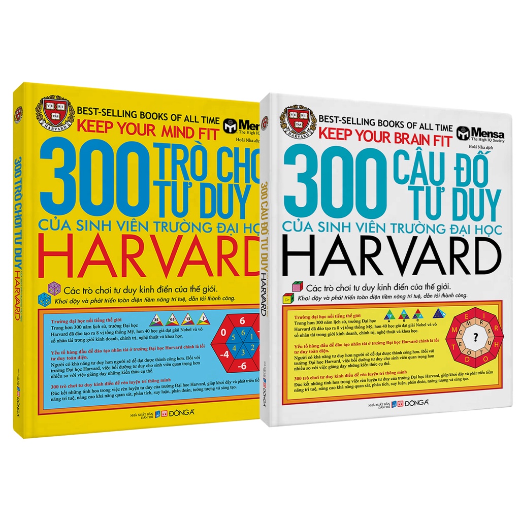 Sách - Combo 2 Cuốn 300 Câu Đố và 300 Trò Chơi Tư Duy Của Sinh Viên Trường Đại Học Harvard