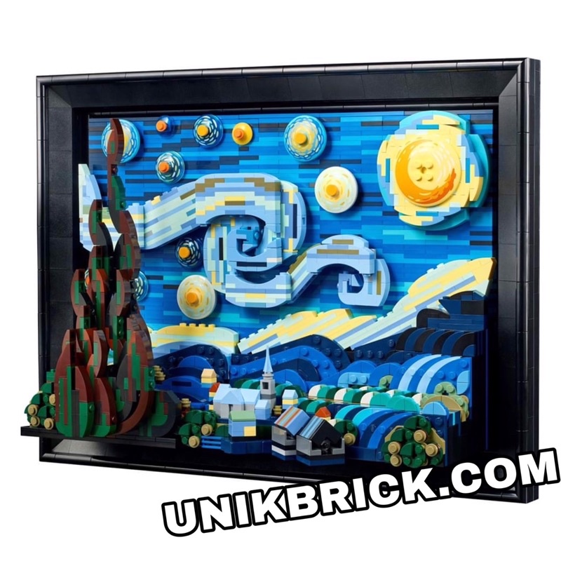 Lego UNIK BRICK Ideas 21333 Vincent van Gogh The Starry Night Bức tranh Đêm đầy sao của Van Gogh chính hãng.