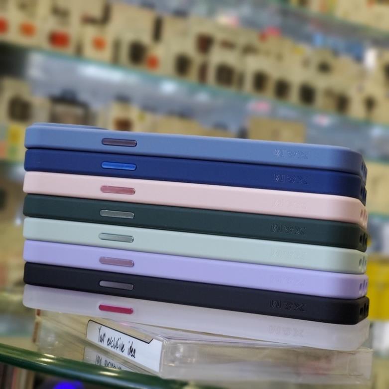 Ốp lưng trong kính X&amp;M viền màu cho iPhone 13, 13 Pro, 13 Pro Max, 12 Pro Mã vành camera nhôm siêu đẹp màu kẹo ngọt