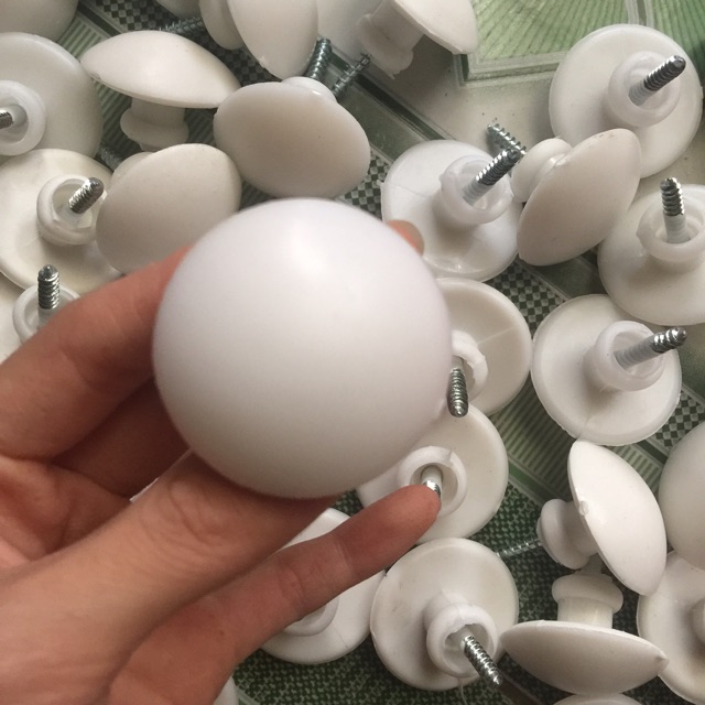 1 đôi Núm vén rèm hình nấm trắng