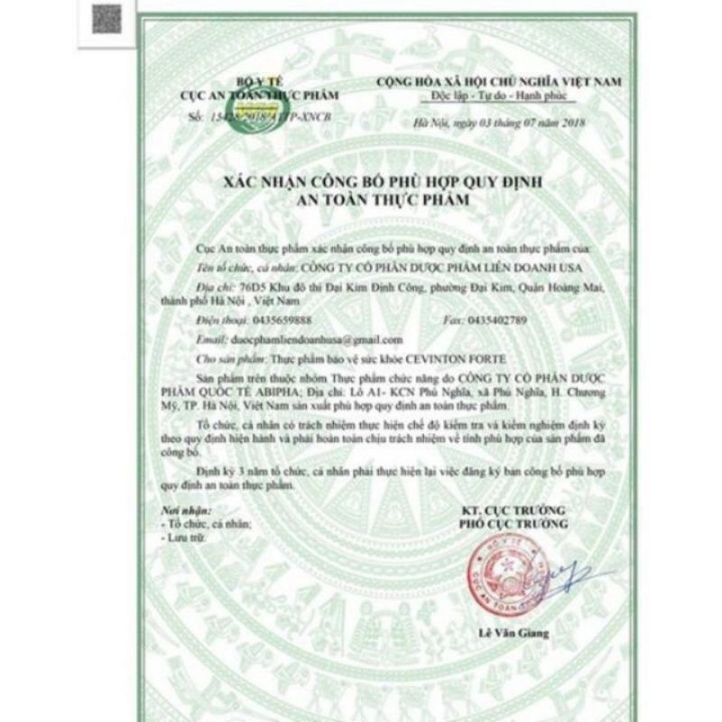 Viên uống bổ não Cevinton Fort tăng cường trí nhớ, tăng tuần hoàn máu não - Hộp 30 viên