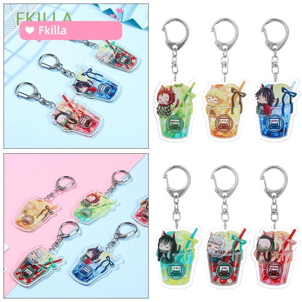 ☆FKILLA☆ New Ghost Slayer Anime Ngoại vi Phim hoạt hình Acrylic Mặt dây chuyền móc khóa