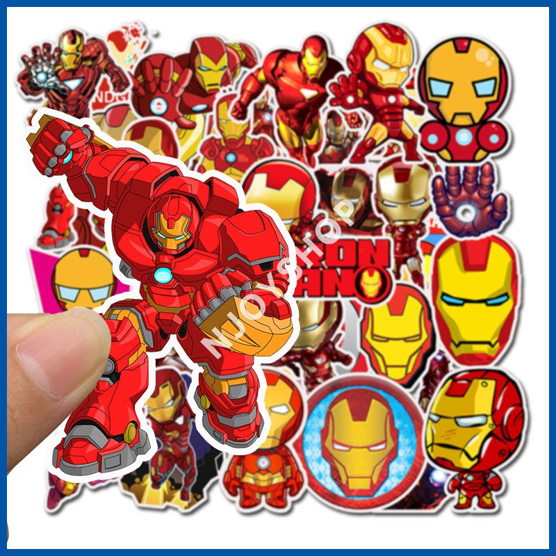 [FREESHIP 40K] SET 35 MIẾNG STICKER DÁN IRONMAN CHỐNG NƯỚC DÁN NÓN BẢO HIỂM, LAPTOP, VALI, TỦ, BÀN HỌC, XE MÁY