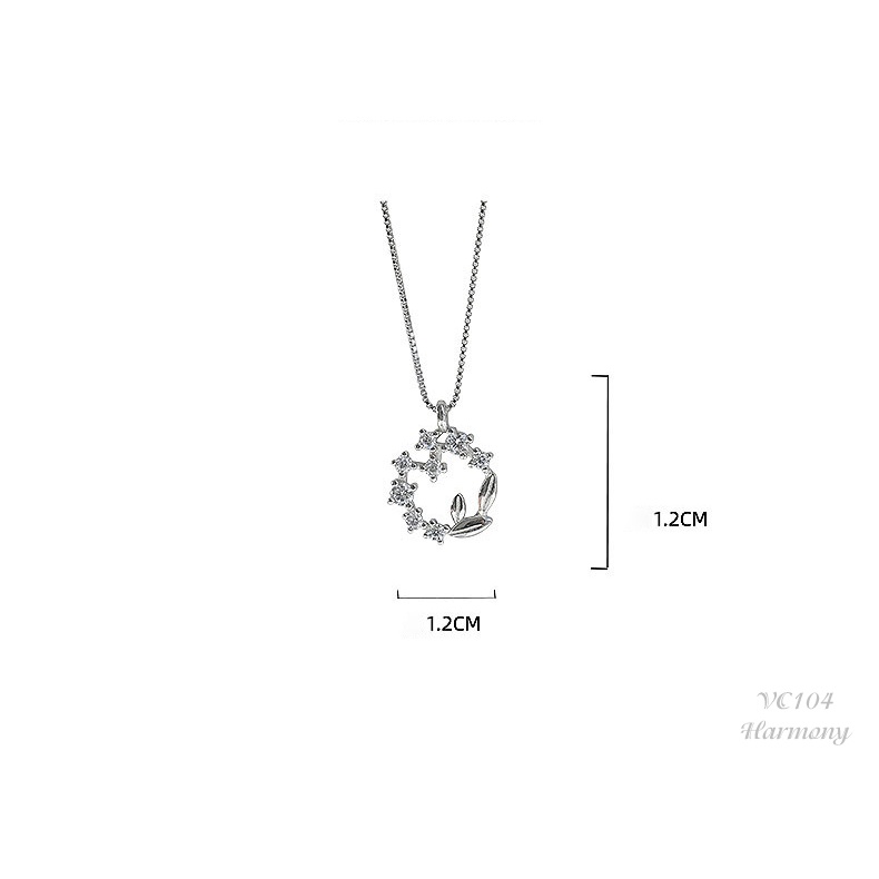 Dây chuyền nữ bạc s925 mặt hình lá trăng đính đá Moonleaf | HARMONY ACCESSORIES VC104