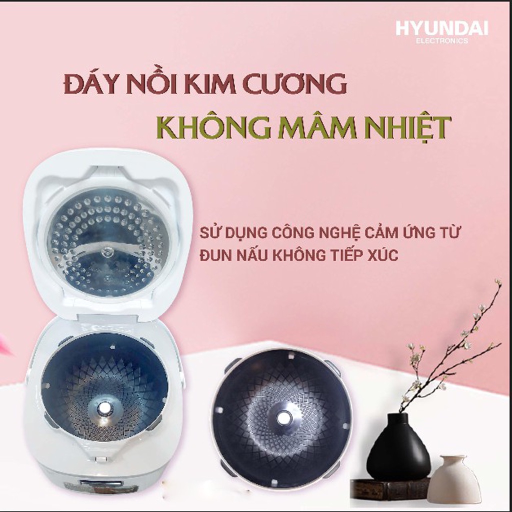 Nồi Cơm Điện Cao Tần HYUNDAI HDE 2202W, Điều Khiển Cảm Ứng Điện Từ, Chế Độ Nấu Đa Dạng, Chống Dính Cao Cấp