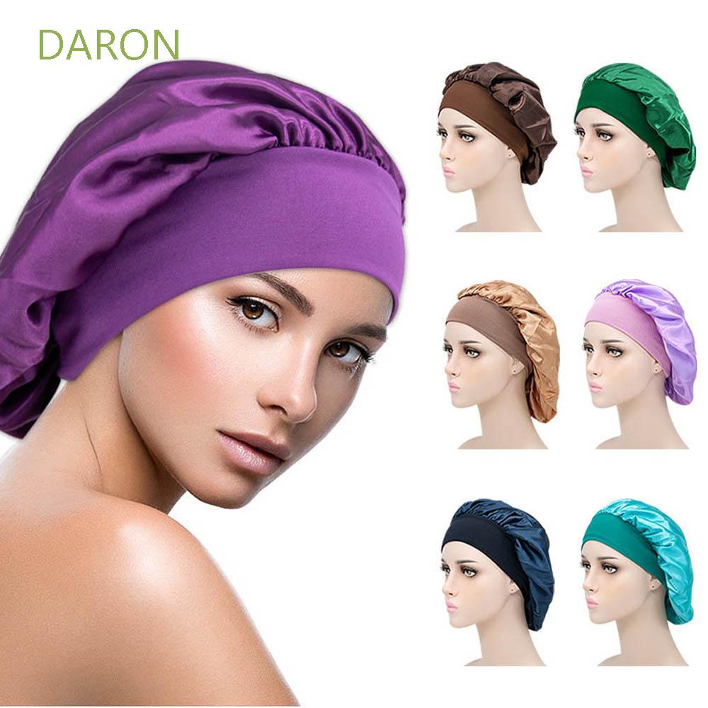 Mũ tắm thoải mái DARON Mũ trùm tóc rộng Mũ ngủ cho phụ nữ Mũ tắm Chăm sóc tóc đàn hồi Khăn tắm Mũ trùm đầu Satin Bonnet / Nhiều màu