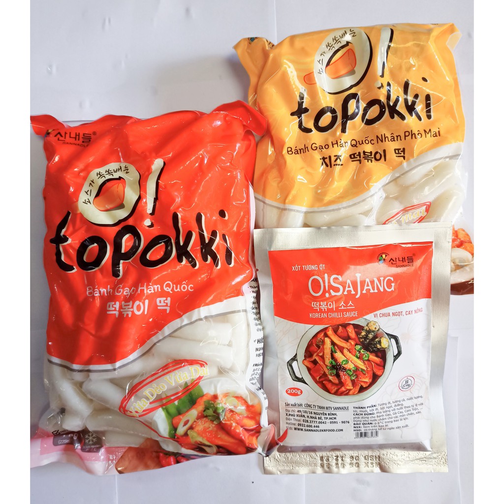 Combo 1kg bánh gạo tokbokki +500g bánh gạo nhân phô mai+200g sốt Hàn Quốc