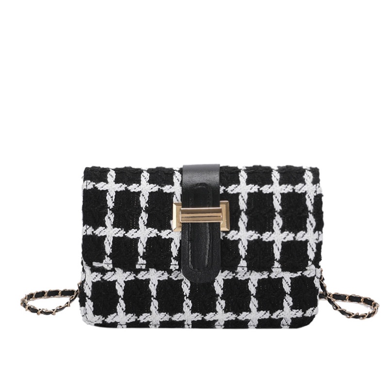 Túi Xách Len Đeo Vai Phối Dây Xích Phong Cách Thời Trang Hàn Quốc Dành Cho Nữ