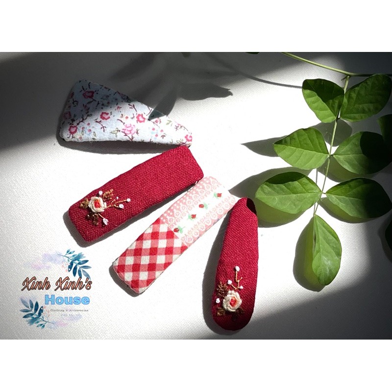 Kẹp vải handmade tông đỏ