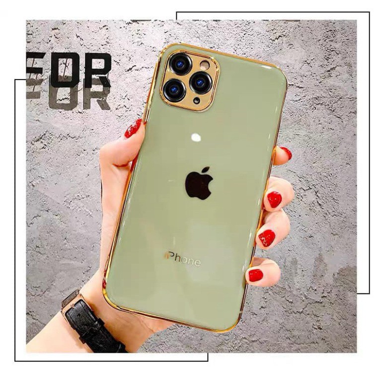 Op.sg - Ốp lưng iphone viền mạ vàng 24k logo táo độc lạ dẻo bóng ip 6,6s/6-6s-plus/7,8/7,8 plus/X-Xs/XSmax/11/11-pro max