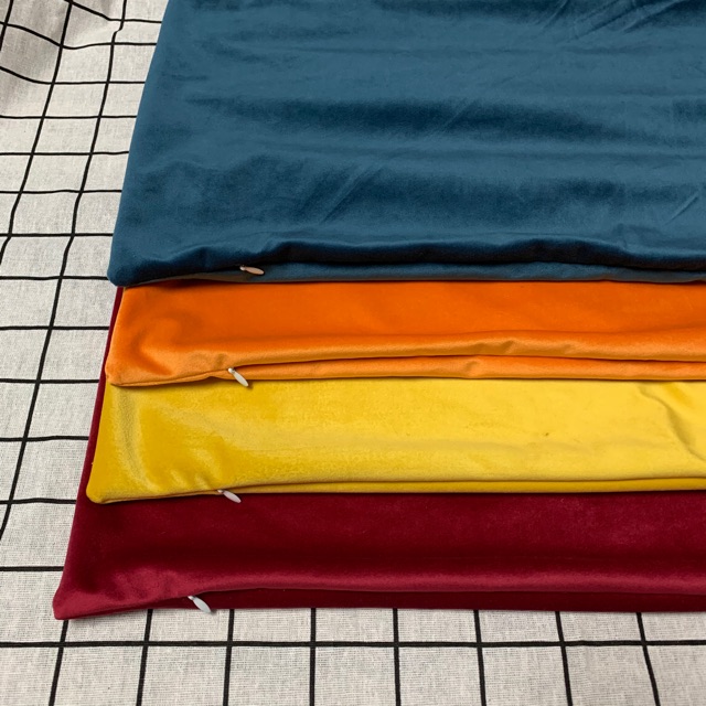 Gối tựa lưng CHỮ NHẬT màu trơn vải nhung lụa (Vỏ kèm ruột)