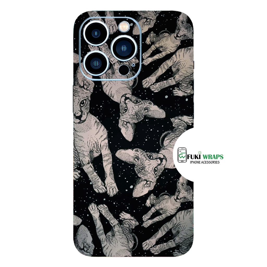 Tấm dán Skin Mặt Sau Mèo Ai Cập FULL VIỀN Dành Cho 13prm , 12prm , 11prm , x , xsm , ip11 , ip12 , ip13 - FukiShop