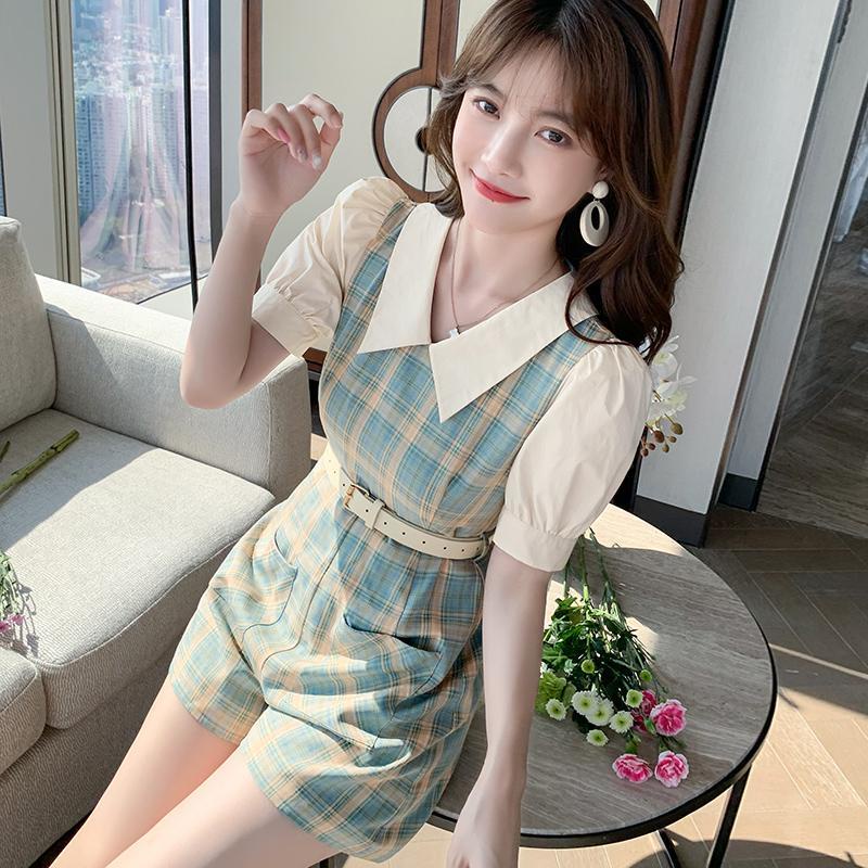 Jumpsuit Cổ Búp Bê Dáng Ôm Phong Cách Pháp Thời Trang Mùa Hè Mới Cho Nữ