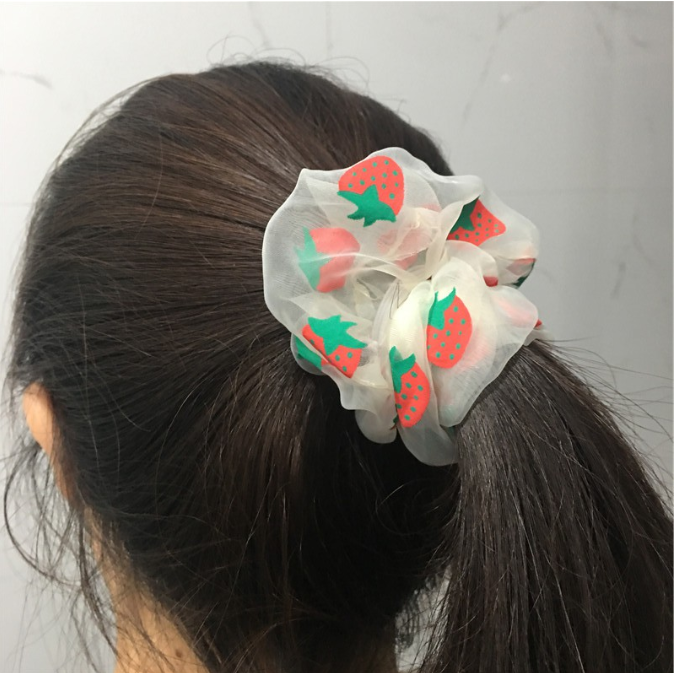 Dây buộc tóc in họa tiết xinh xắn cho nữ