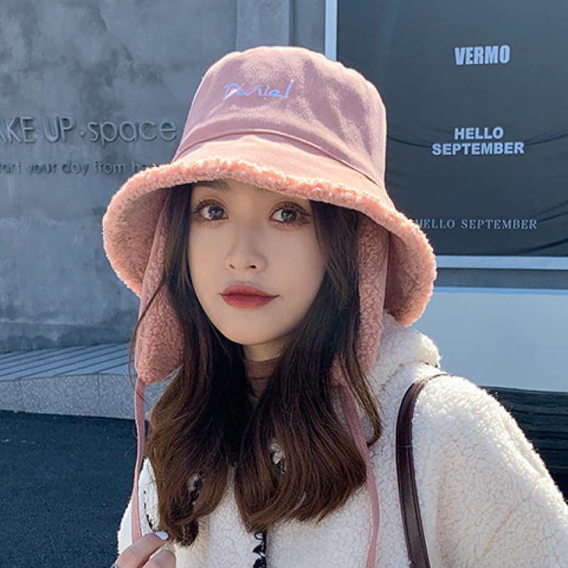 Mũ tai bèo phối lông cừu thời trang thu đông 2021 cho nữ