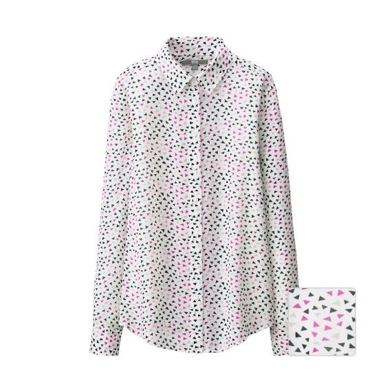 Áo sơ mi voan hoa văn Uniqlo - 148983