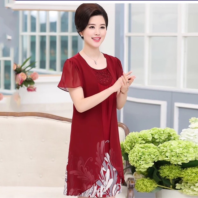 [Rẻ nhất thị trường] Đầm Trung Niên Sang Đẹp U30 U40 U50 đẹp rẻ chất lượng [ có hình thật shop chụp] đầm trung niên