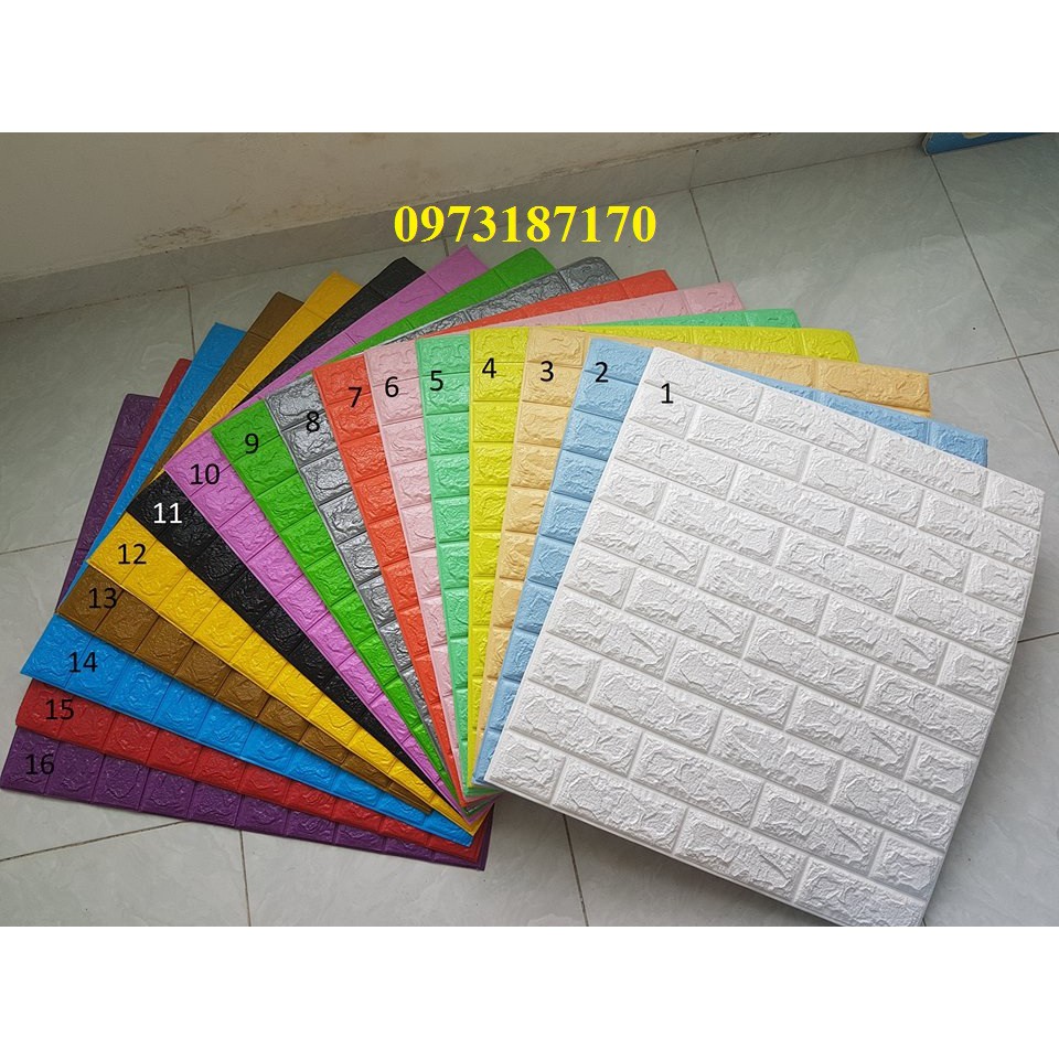 Xốp Dán Tường 70X77Cm Giá Sỉ, Xốp Dán Tường 3D Giả Gạch Kim Huệ