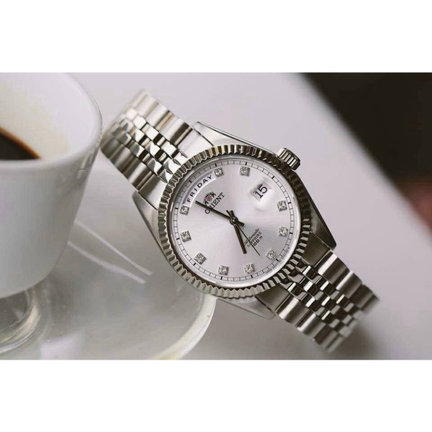 Đồng Hồ Orient Cơ Nam Automatic Dây Thép Đúc Đặc Có Lịch Ngày - Bảo Hành Máy 12 Tháng - Combo Quà Cực Chất