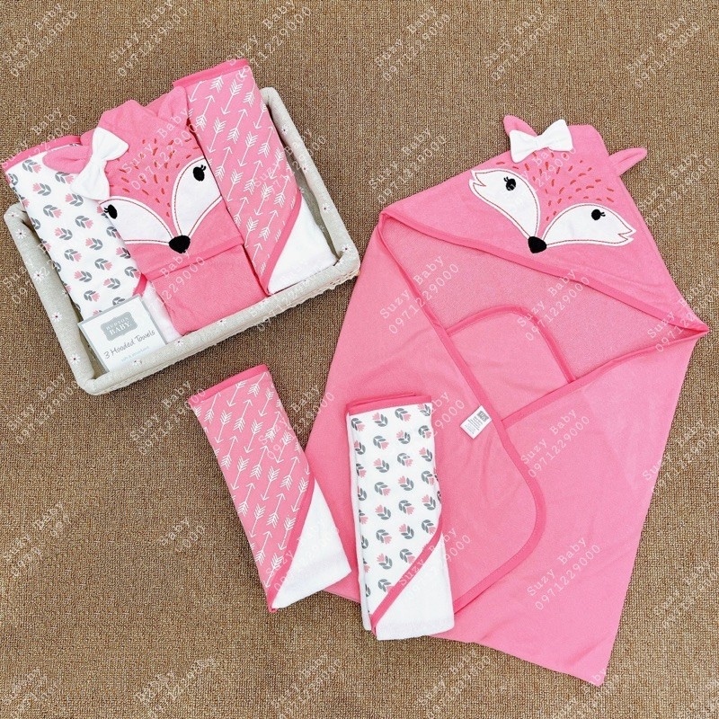 Chăn ủ hè Hudsonbaby set 3c cho bé 71x71cm