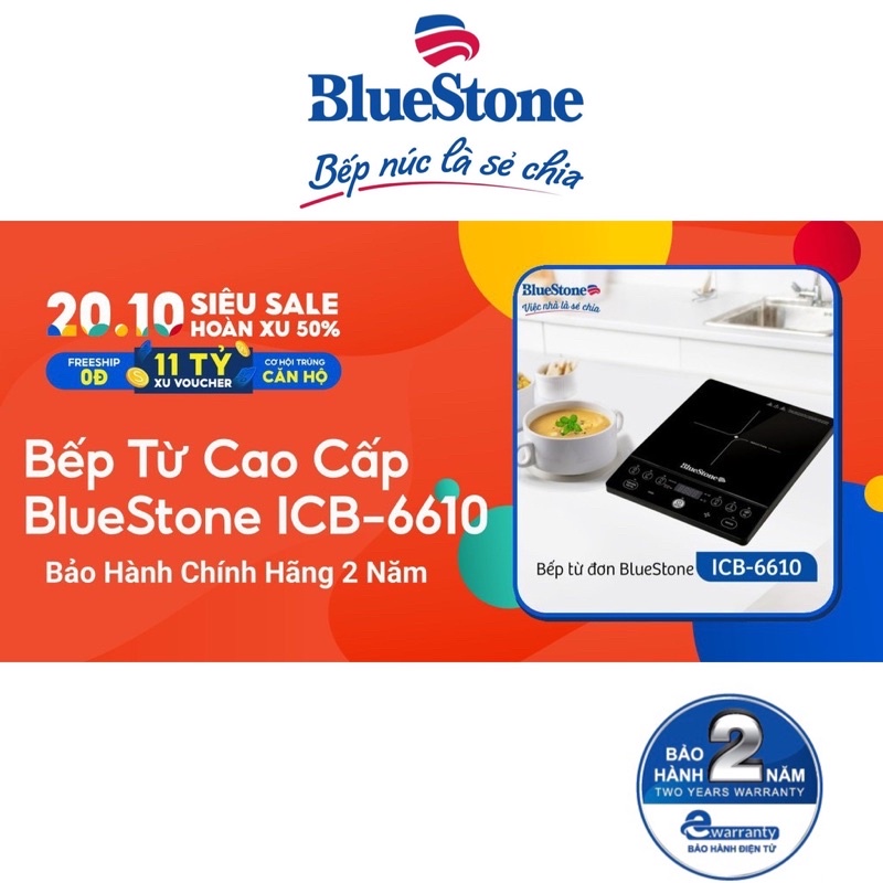 [BlueStone] Bếp Từ Đơn BlueStone ICB-6610 Công Suất 2000W, Bảo Hành Chính Hãng 2 Năm