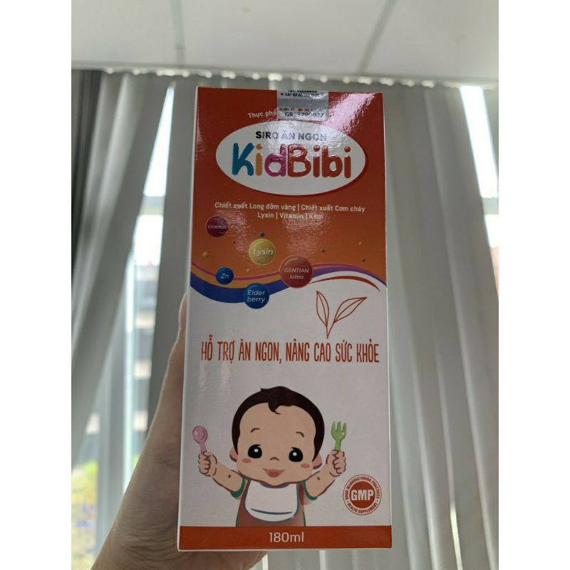 Siro Ăn Ngon KidBibi Hỗ Trợ Bé Hết Biếng Ăn, Tăng Cường Sức Đề Kháng Bổ Sung Vitamin Và Dưỡng Chất Lọ 180ml