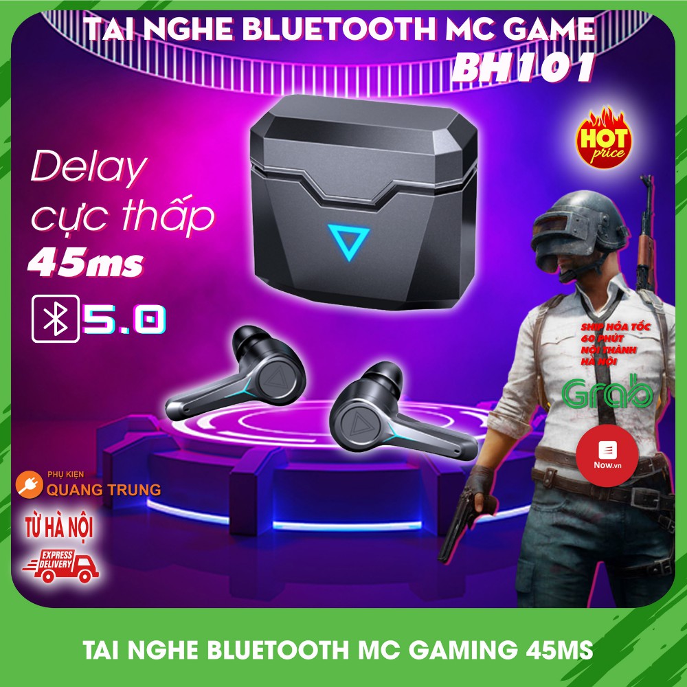 Tai nghe bluetooth MC BH101, bluetooth 5.0 delay cực thấp 45ms, tai nghe game thủ bluetooth gaming