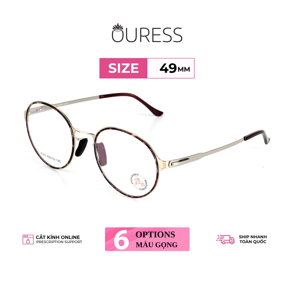 Gọng kính hợp kim siêu nhẹ hợp thời trang nam nữ trendy Ouress 8100