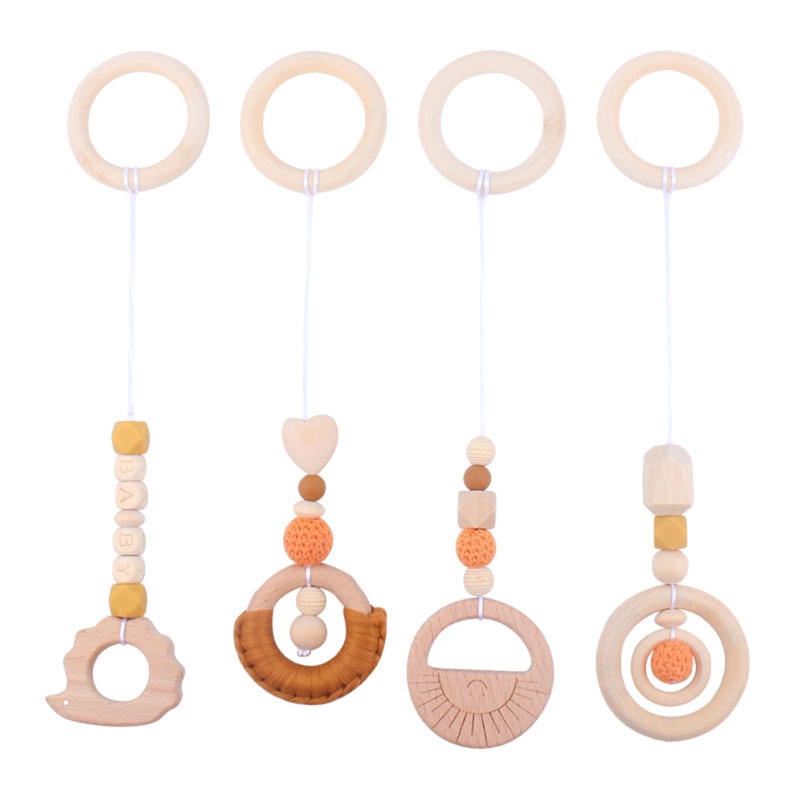 Bộ 4 Chuông Lục Lạc Di Động Treo Nôi Em Bé Sơ Sinh